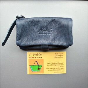 Nobile Made in Italy Blue Leather Change Purse.